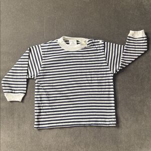 Kids Fashion 2000 Unisex Blue White Striped Long Sleeve Top 100% Cotton 24m NEW